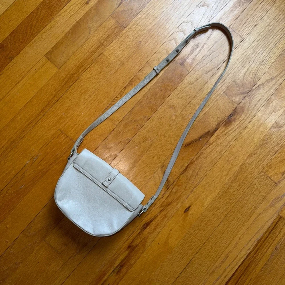 American Eagle Outfitters Cream Genuine Leather Crossbody Bag Made in Italy